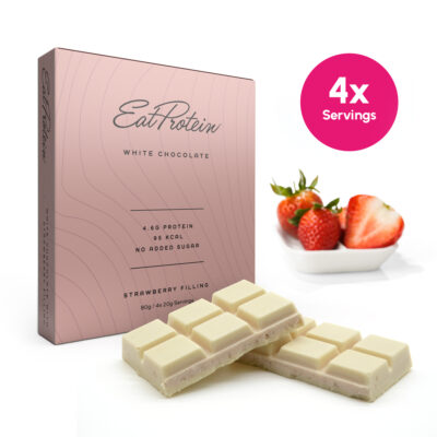 White Chocolate with Strawberry Protein Filling (4 servings)